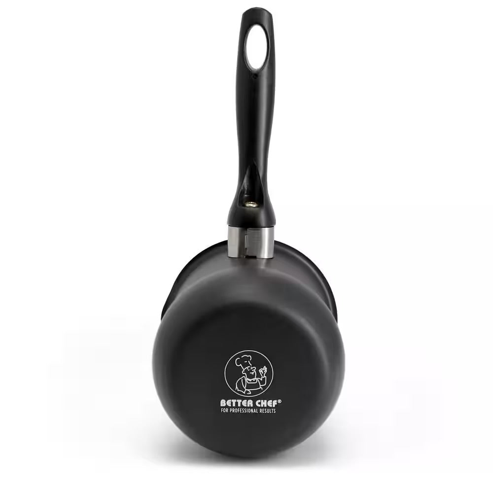 Better Chef 2.4 Cup Aluminum Black Nonstick Turkish Coffee Warmer w Cool Touch Handle