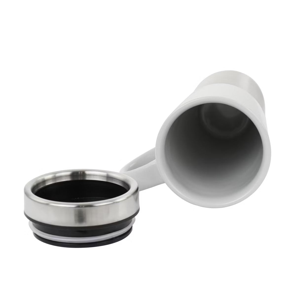 Mr. Coffee Travertine 16 oz Stoneware Stainless Steel Travel Mug Set of 3 w Lid