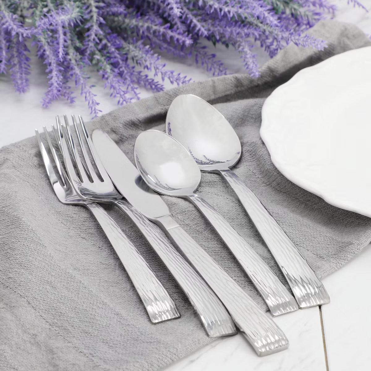 Gibson Home Cowper 20 Piece Stainless Steel Flatware Set in Silver