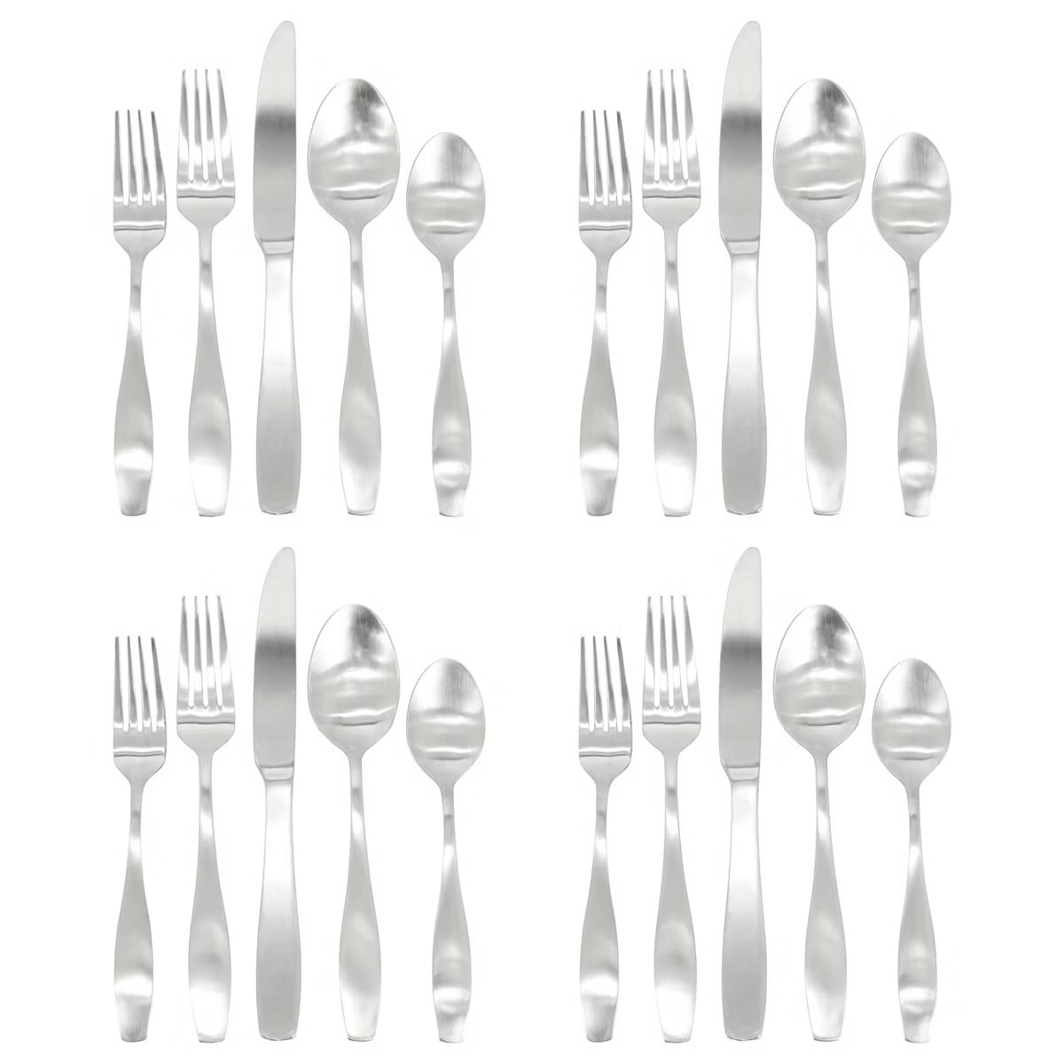 Gibson Home Karlton 20 Piece Stainless Steel Flatware Set in Matte Silver