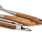 Oster Balincourt 3 Piece Stainless Steel & Wood BBQ Tool Set in Brown