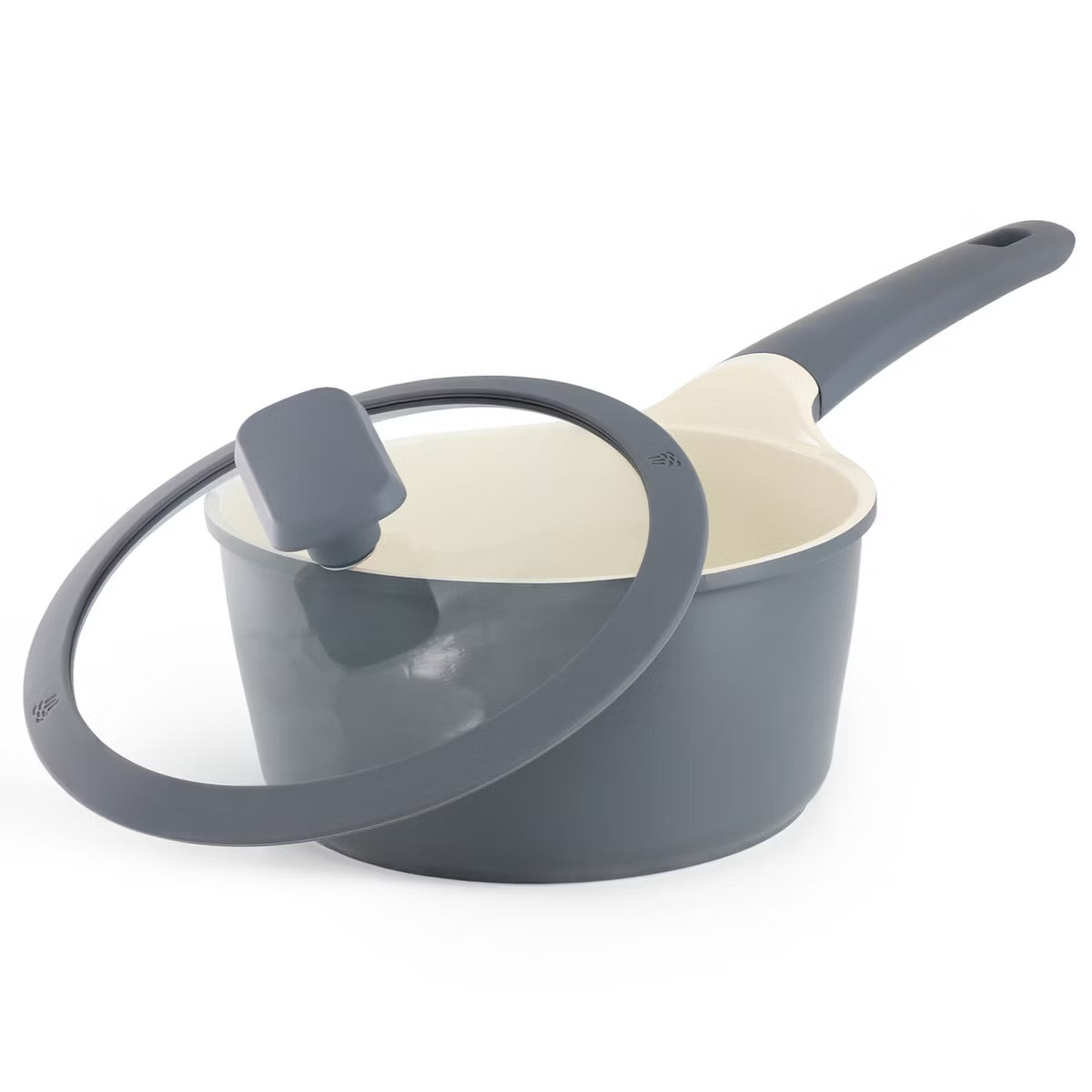 Oster Rooney 2 Quart Gray Ceramic Nonstick Aluminum Saucepan w Lid
