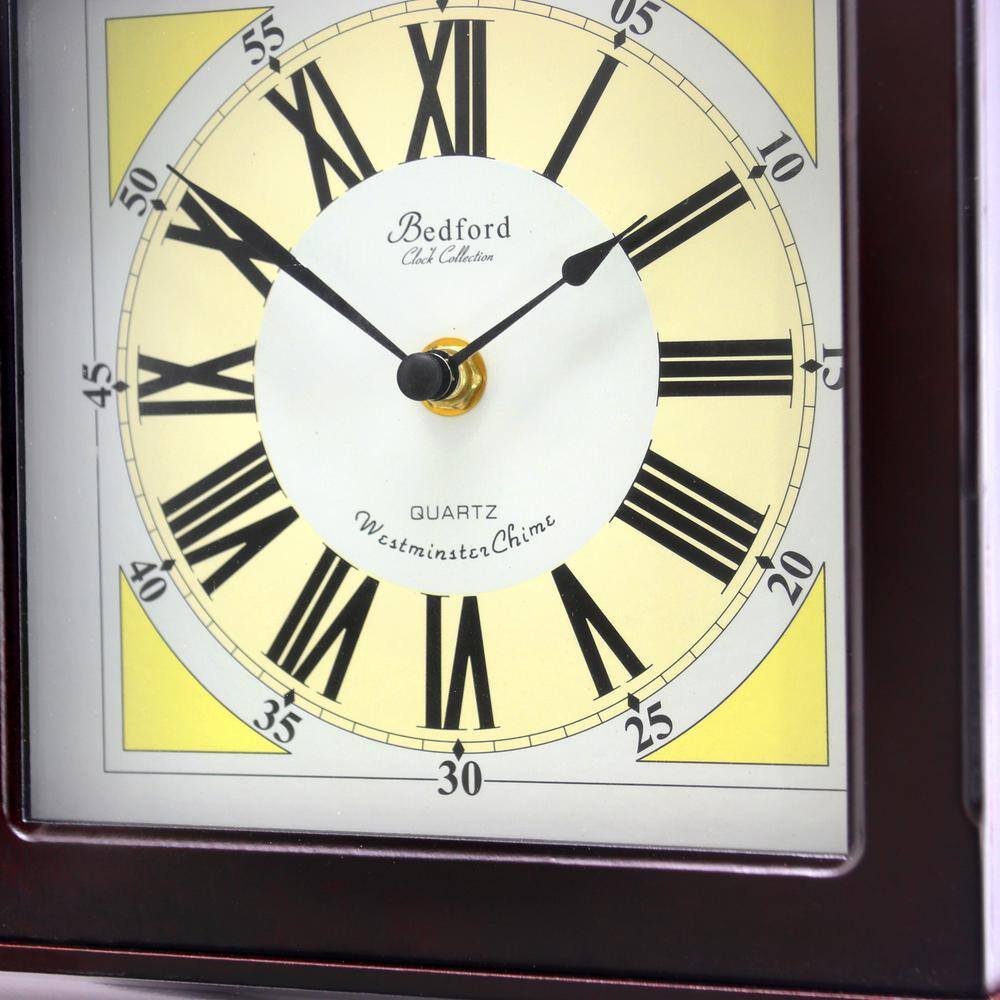 Bedford 23" Redwood Oak Wood Finish Wall Clock w Pendulum & Chimes