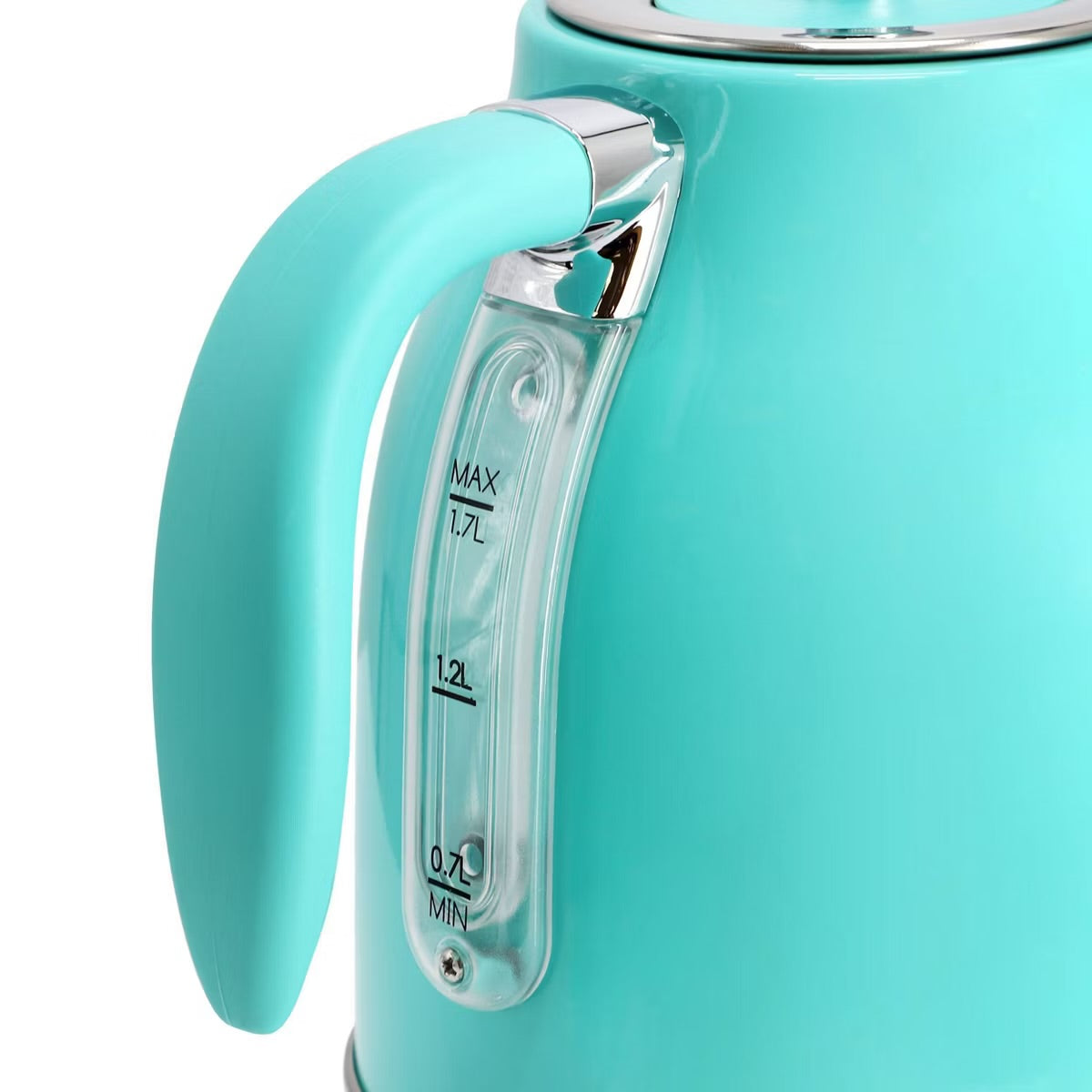 MegaChef 1.7 Liter Electric Tea Kettle & 2 Slice Toaster Combo in Turquoise