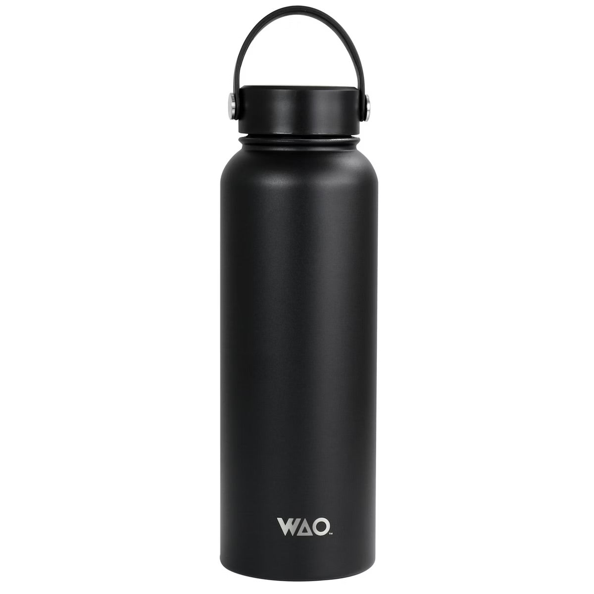 WAO 38 oz Matte Black 1.1 Liter Vacuum Insulated Thermal Bottle w Lid
