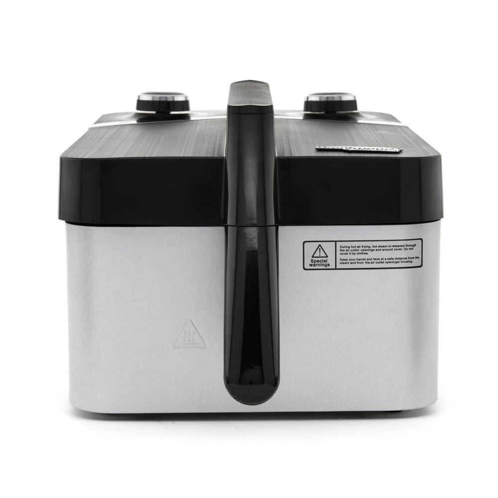 Brentwood 1200W 3.4 Qt Rapid Electric Nonstick Air Fryer in Stainless Steel