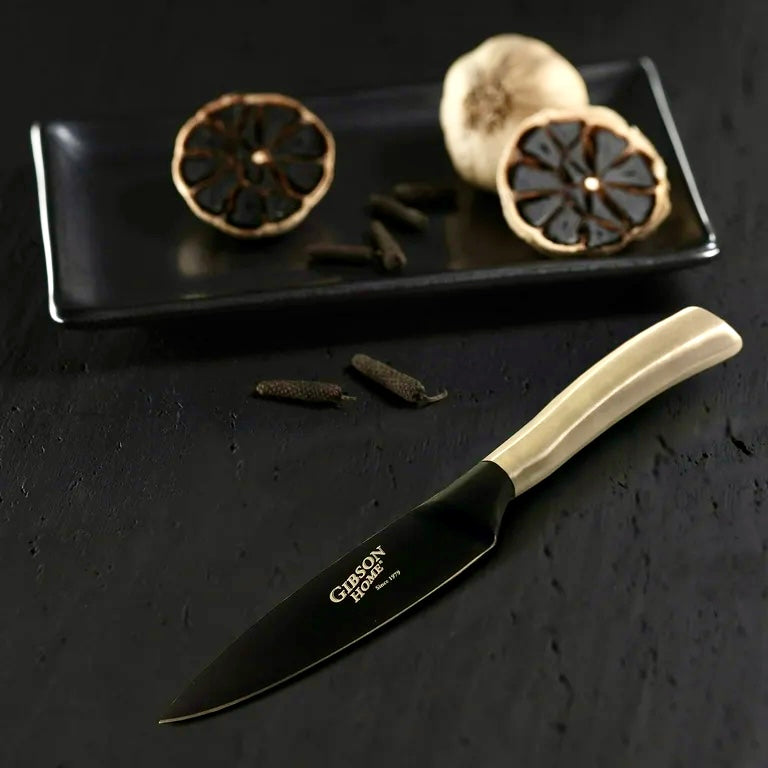 Gibson Home Opus Stainless Steel Paring Knife w 3.5” Black Blade