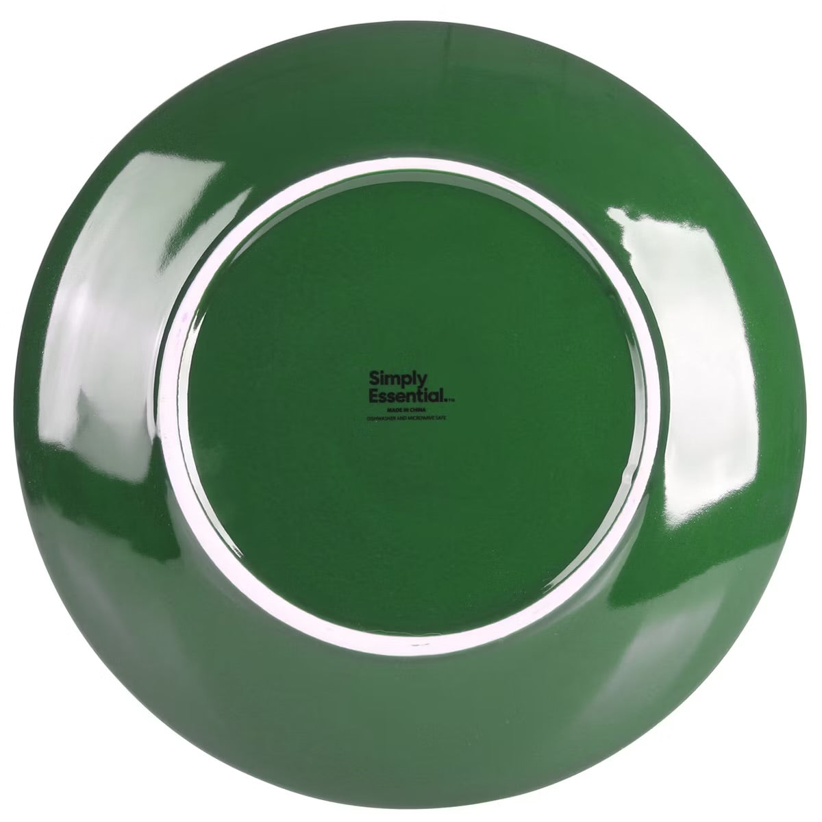 Simply Essential Coupe 12 Piece Round Stoneware Dinnerware Set Hunter Green