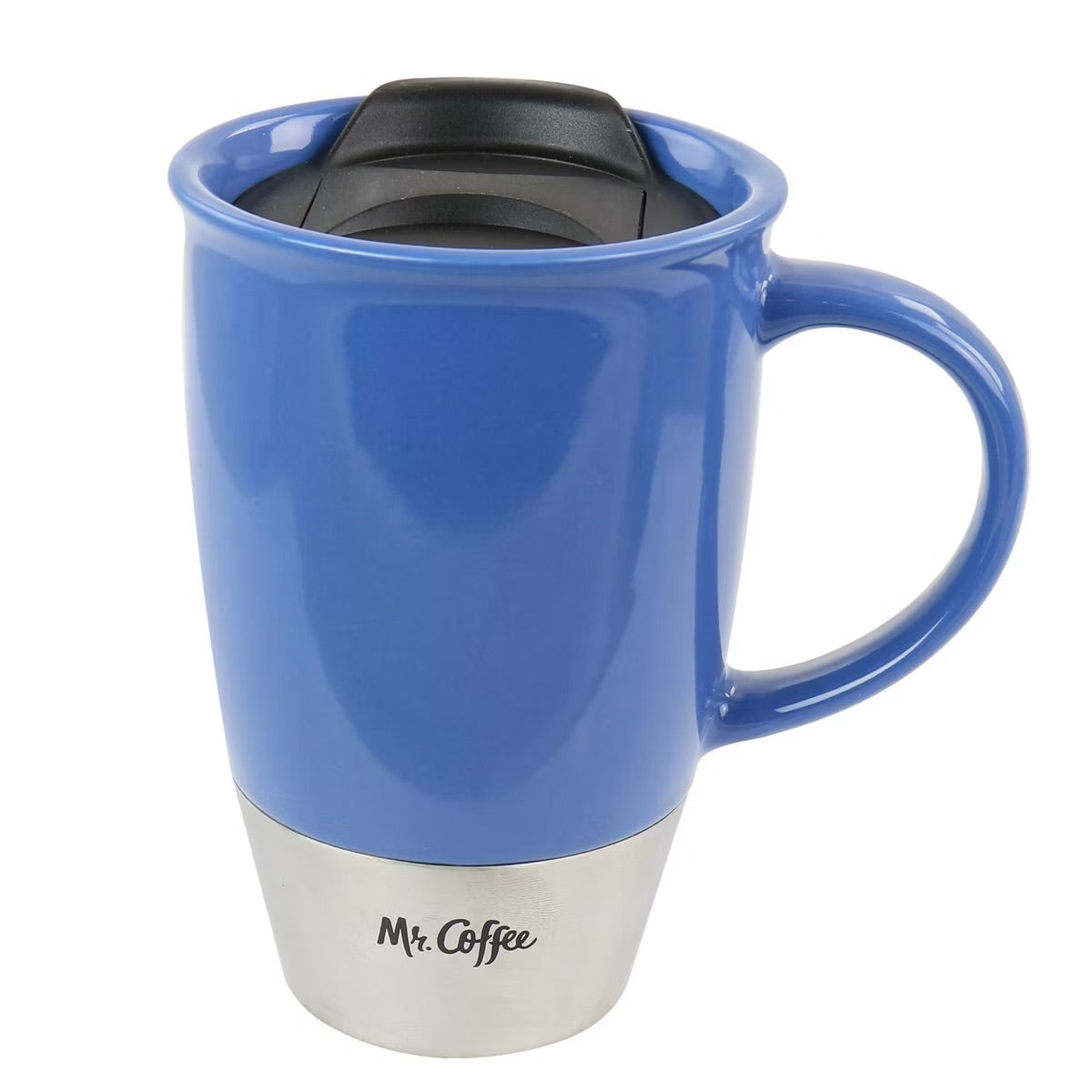 Mr. Coffee 3 Piece 14 oz Stoneware Travel Mug Set in Assorted Colors