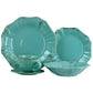 Elama Fleur De Lys 20 Piece Turquoise Stoneware Dinnerware Set for 4