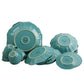 Elama Fleur De Lys 20 Piece Turquoise Stoneware Dinnerware Set for 4