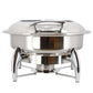MegaChef 6 Liter 6.3 qt Stainless Round Chafing Dish Food Warmer Buffet Server