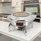 MegaChef 6 Liter 6.3 qt Stainless Round Chafing Dish Food Warmer Buffet Server
