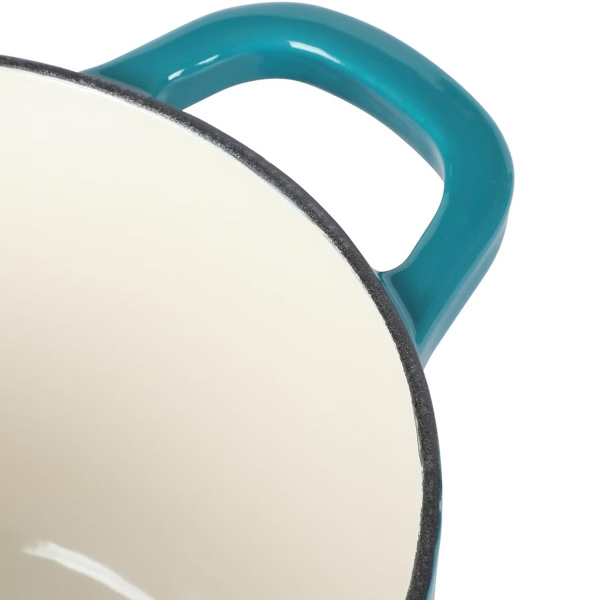 Crock-Pot Artisan 3 Quart 500°F Enameled Cast Iron Saucepan w Lid Teal Silver