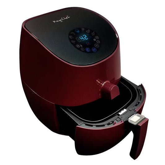 MegaChef 3.5 Qt Airfryer & Multicooker w 7 Pre-Programmed Settings in Burgundy