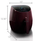 MegaChef 3.5 Qt Airfryer & Multicooker w 7 Pre-Programmed Settings in Burgundy