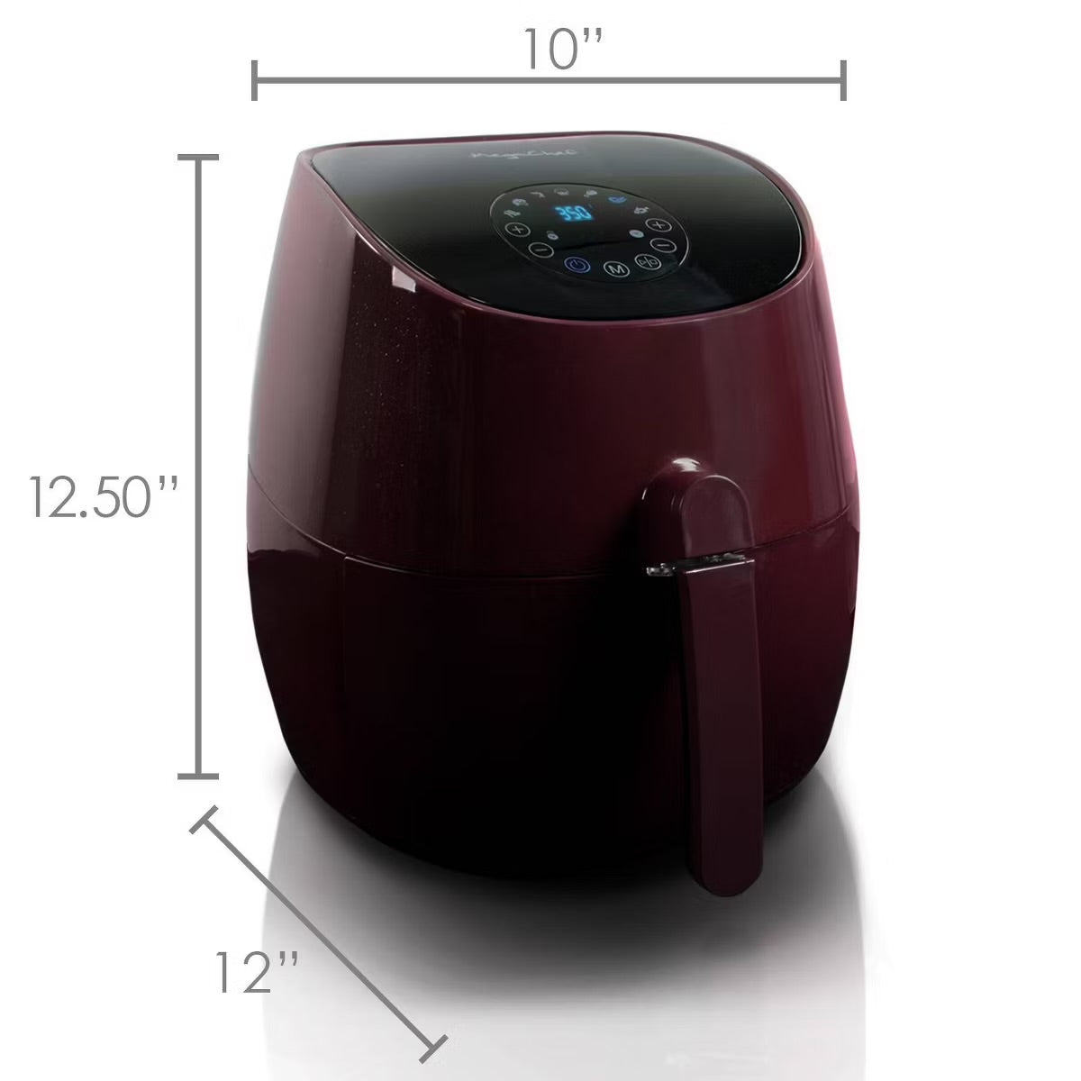 MegaChef 3.5 Qt Airfryer & Multicooker w 7 Pre-Programmed Settings in Burgundy