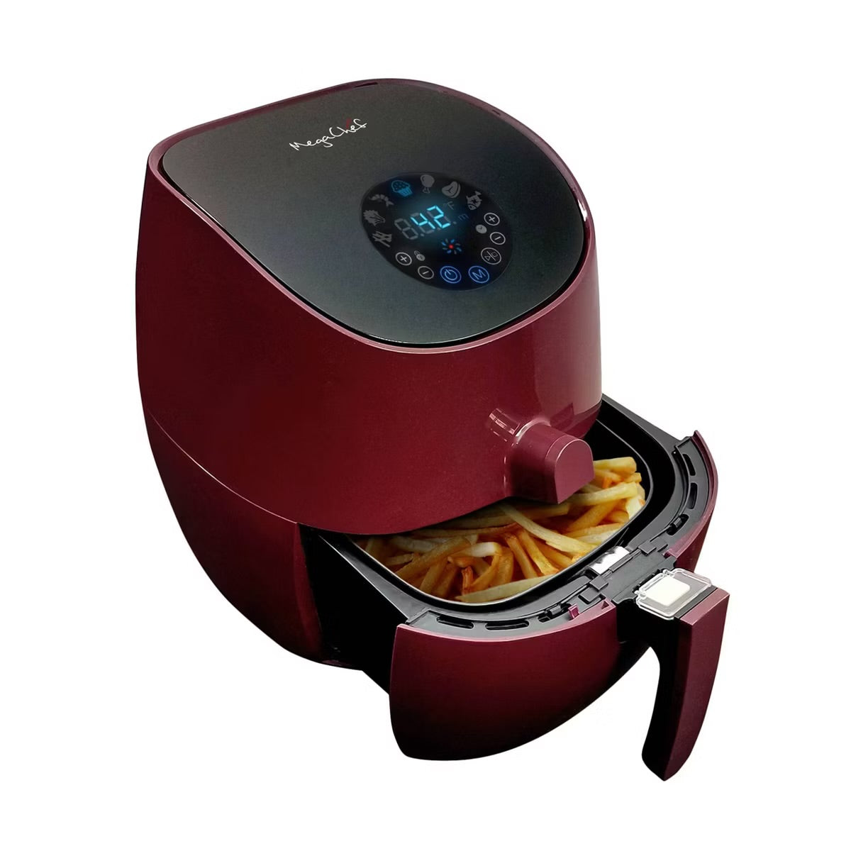 MegaChef 3.5 Qt Airfryer & Multicooker w 7 Pre-Programmed Settings in Burgundy