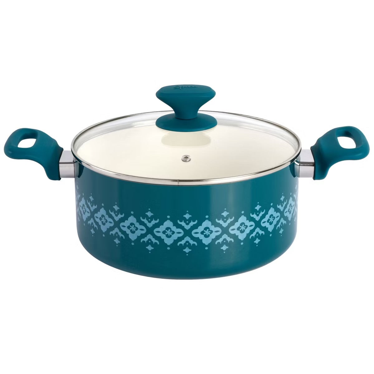 Spice By Tia Mowry 10 Piece Ceramic Nonstick Aluminum Cookware Set in Teal