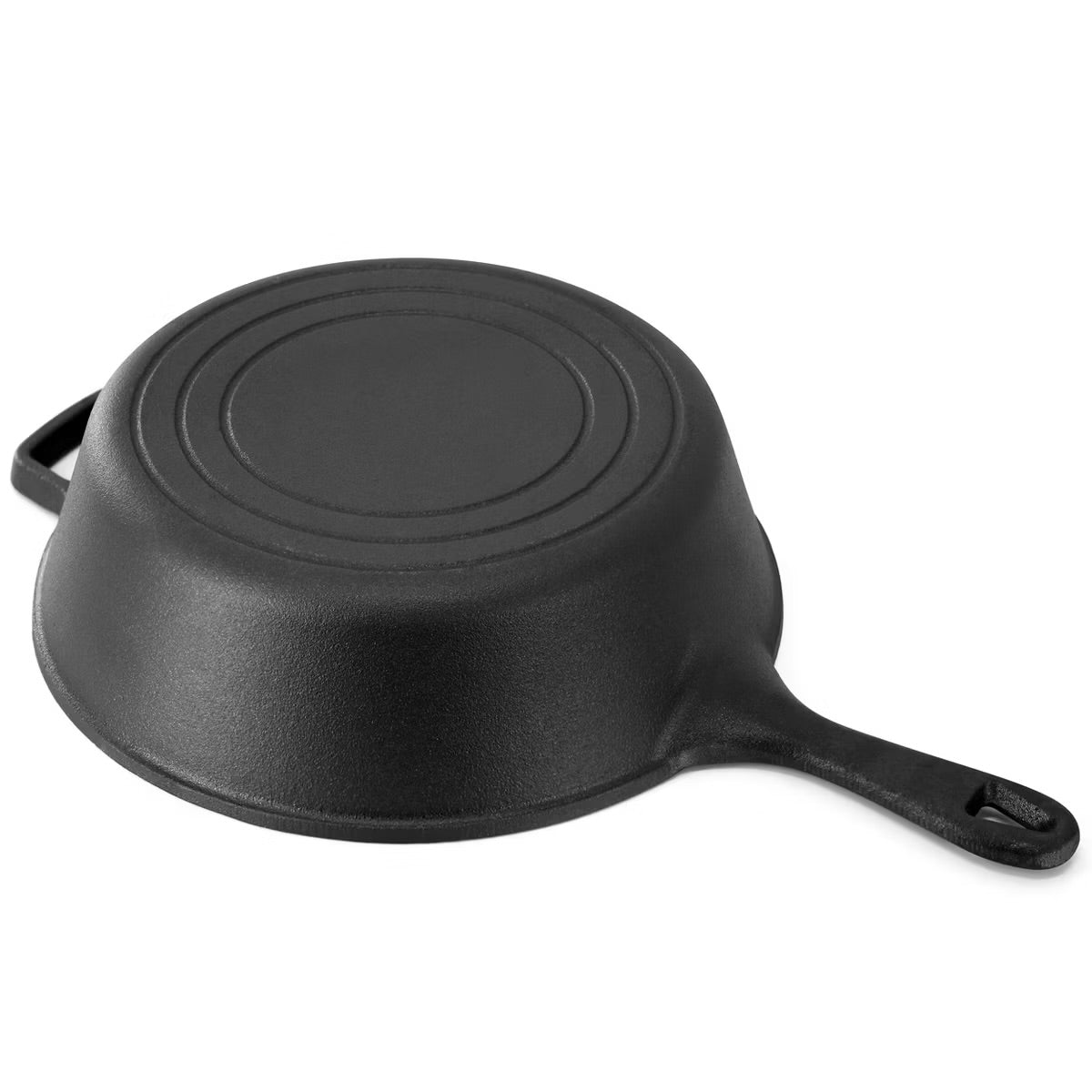 MegaChef 10.5" 2-in-1 Pre-Seasoned Cast Iron Skillet & Fry Pan Set