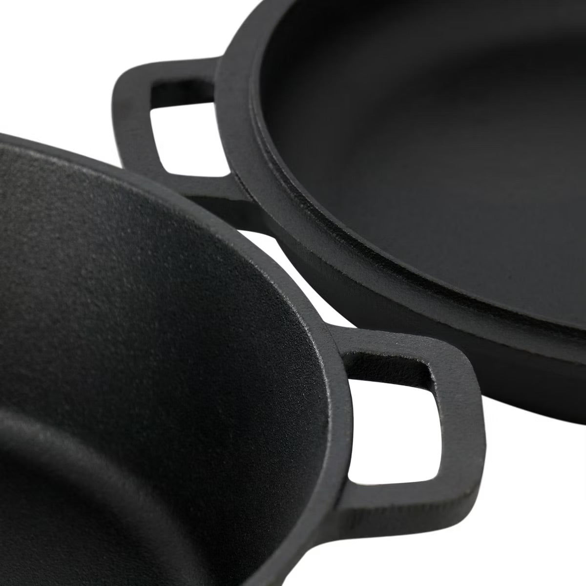 MegaChef 10.5" 2-in-1 Pre-Seasoned Cast Iron Skillet & Fry Pan Set