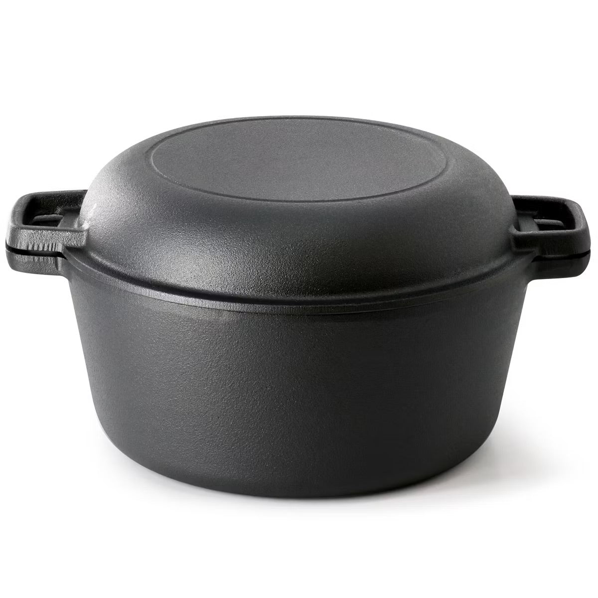 MegaChef 5 qt Pre-Seasoned 2-in-1 Cast Iron Dutch Oven & Skillet
