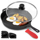 MegaChef 12" Pre-Seasoned Cast Iron Skillet w Tempered Glass Lid
