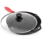 MegaChef 12" Pre-Seasoned Cast Iron Skillet w Tempered Glass Lid