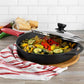 MegaChef 12" Pre-Seasoned Cast Iron Skillet w Tempered Glass Lid