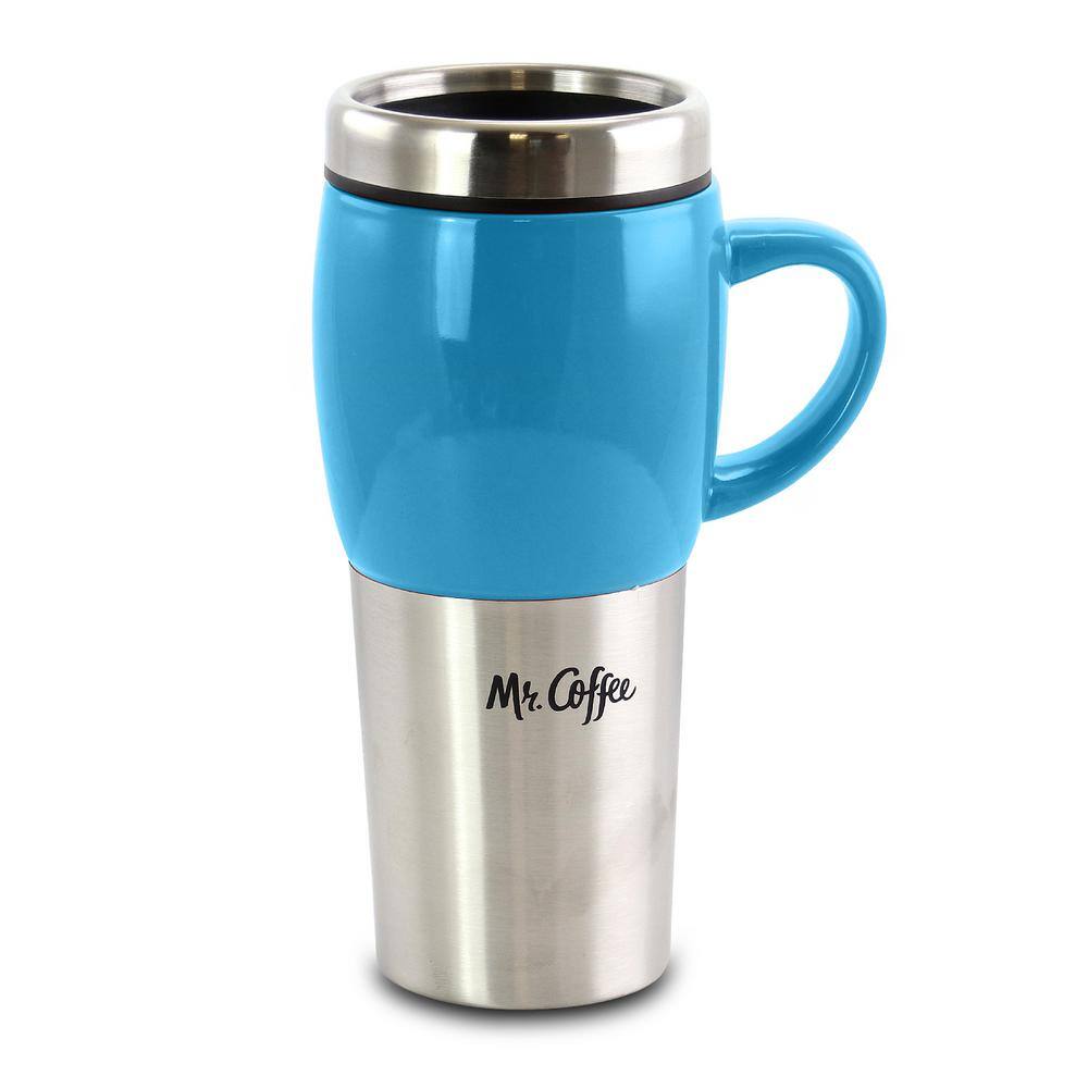 Mr. Coffee Traverse 3 Piece 16 oz Stainless Steel & Ceramic Travel Mug & Lid in