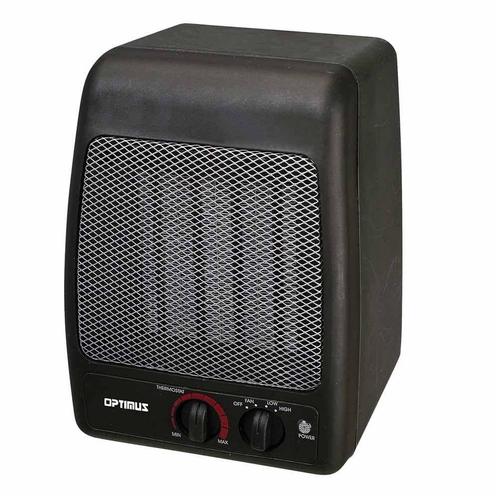 Optimus 1500W Portable Compact Ceramic Space Heater w Safety Overheat Cut Off