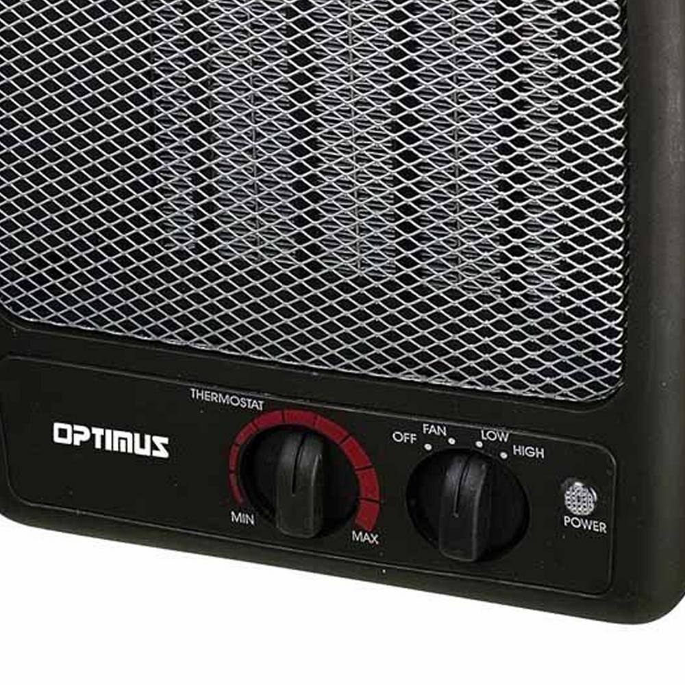 Optimus 1500W Portable Compact Ceramic Space Heater w Safety Overheat Cut Off