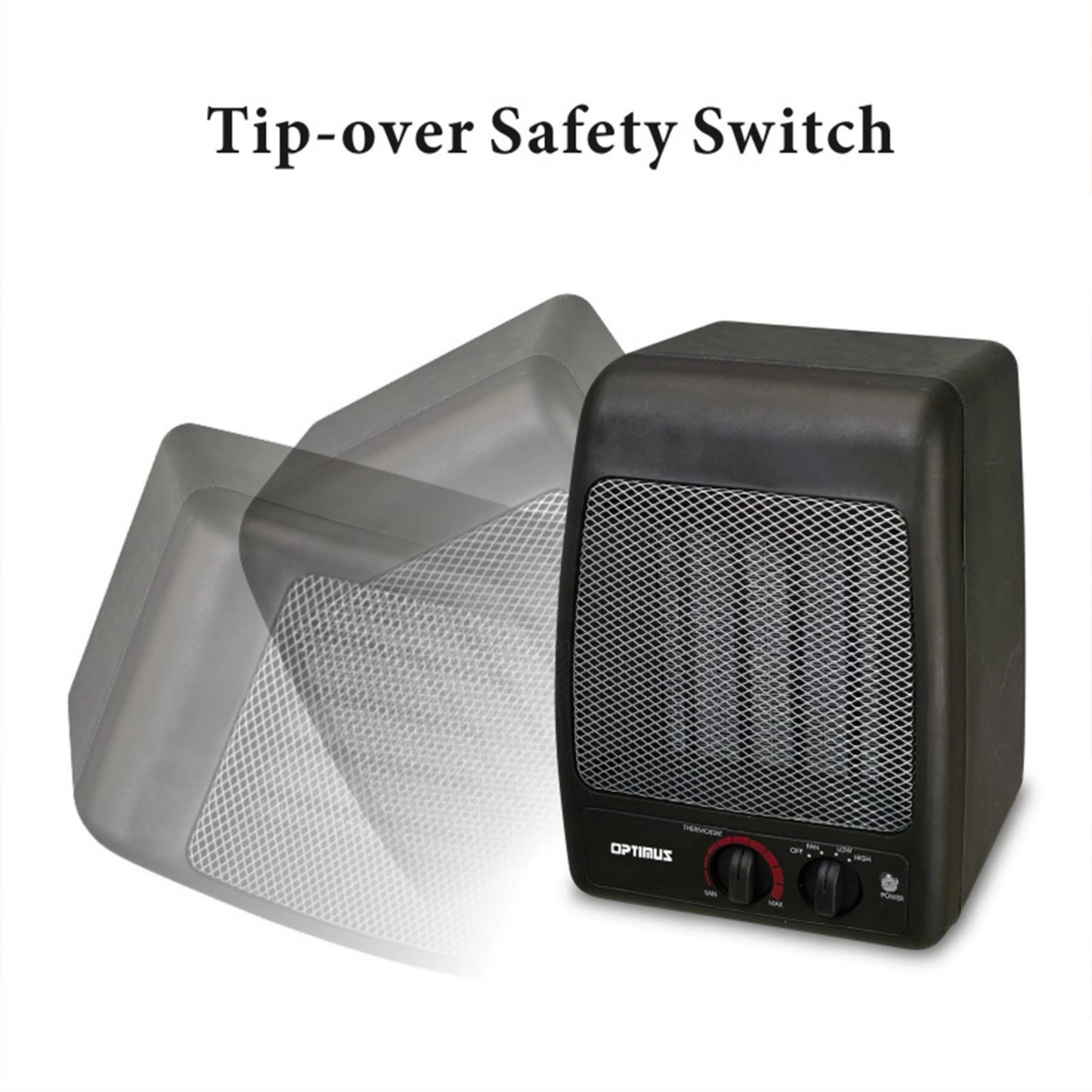 Optimus 1500W Portable Compact Ceramic Space Heater w Safety Overheat Cut Off