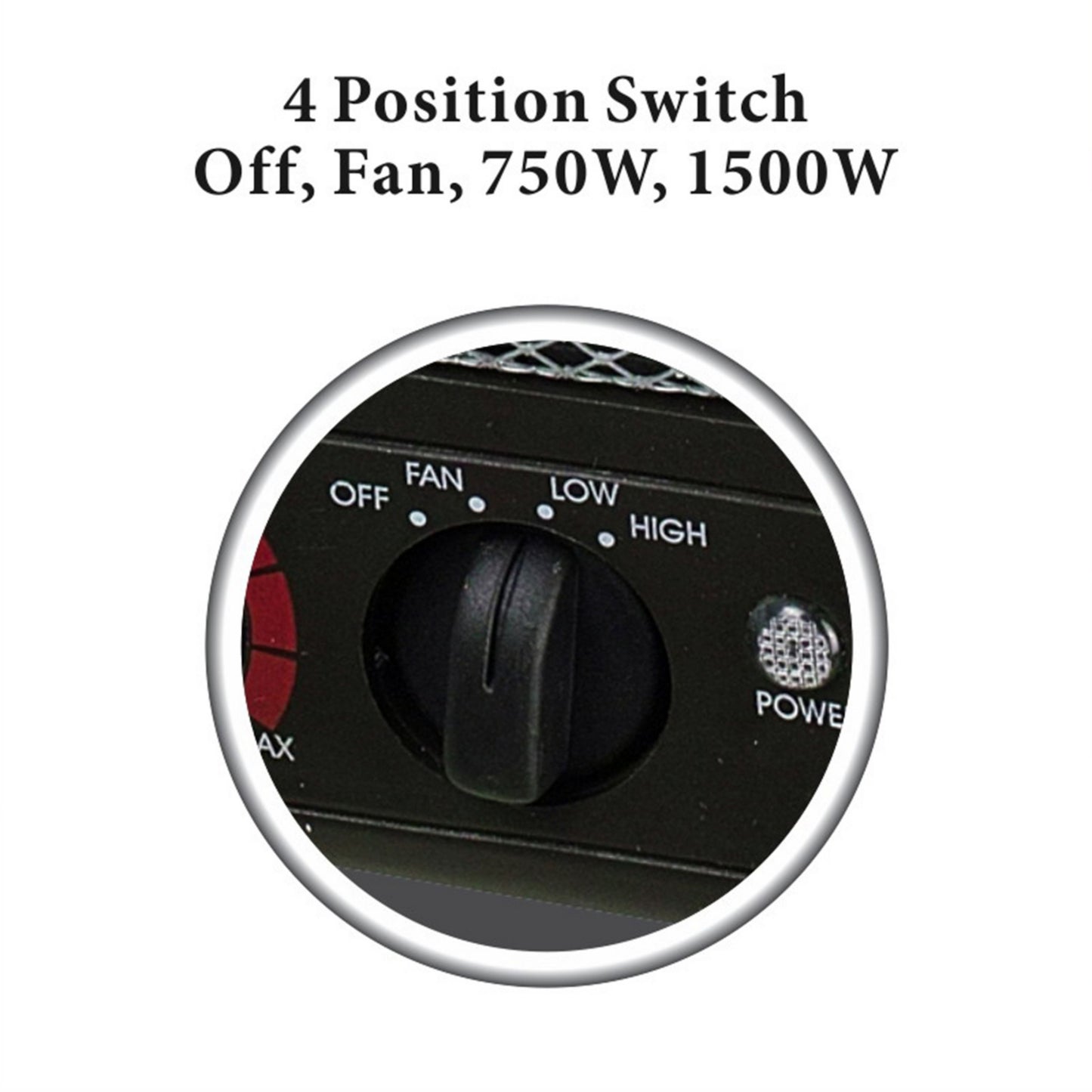 Optimus 1500W Portable Compact Ceramic Space Heater w Safety Overheat Cut Off