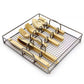 Gibson Home Abbeville 41 Piece Stainless Steel Flatware Set in Gold w Wire Caddy