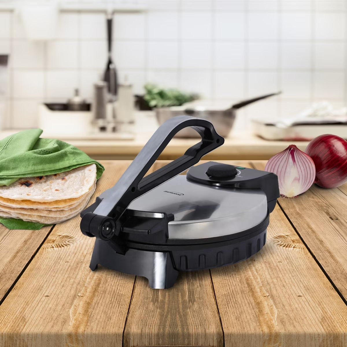 Brentwood 10" Stainless Steel 1000W Nonstick Tortilla Roti Maker