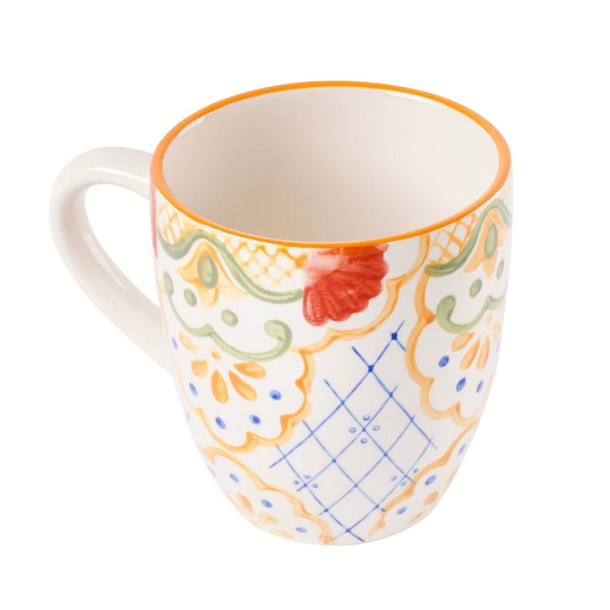 Laurie Gates Tierra Mosaic 4 Piece 17.4 oz Hand Painted Stoneware Mug Set