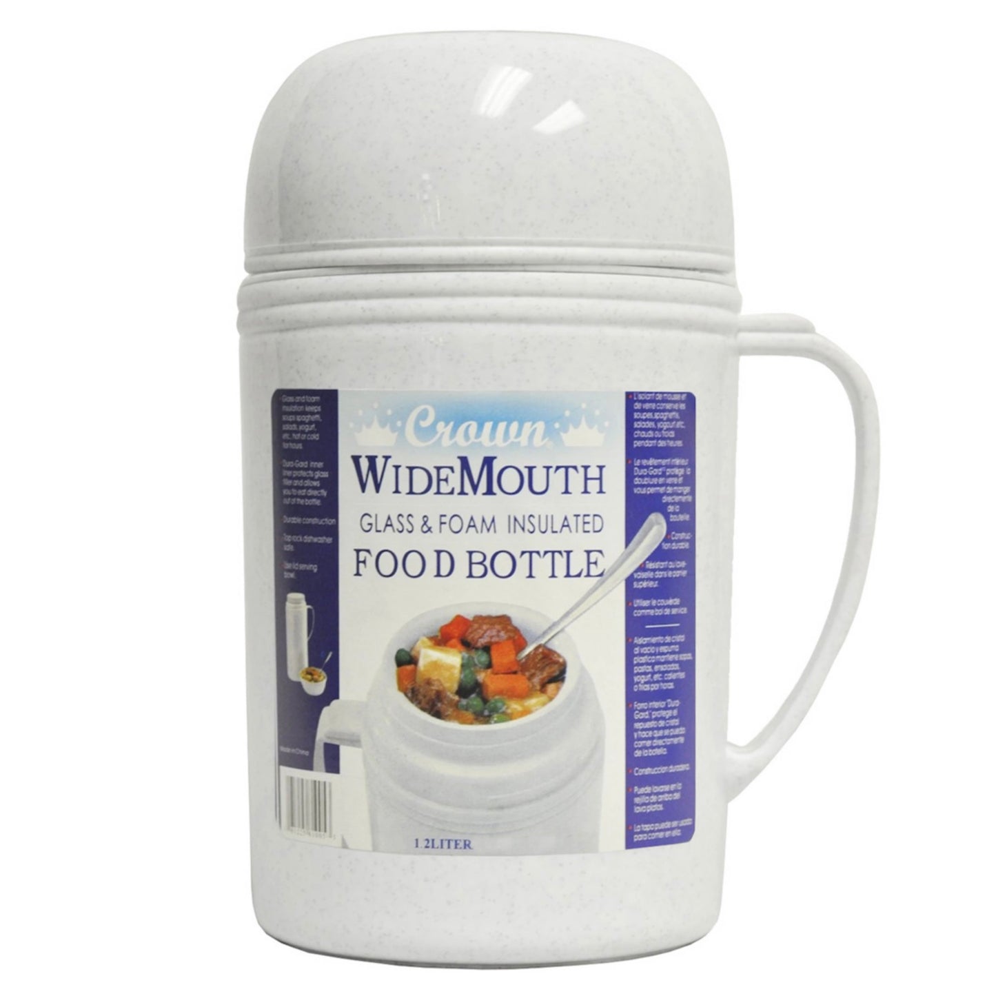 Brentwood 1.2 Liter / 40 oz Wide Mouth Foam Glass Vacuum Insulated Food Thermos