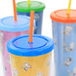 Gibson Peanuts 70th Anniversary 4 Piece 23.6 oz Tumbler Cup Set w Lid & Straw