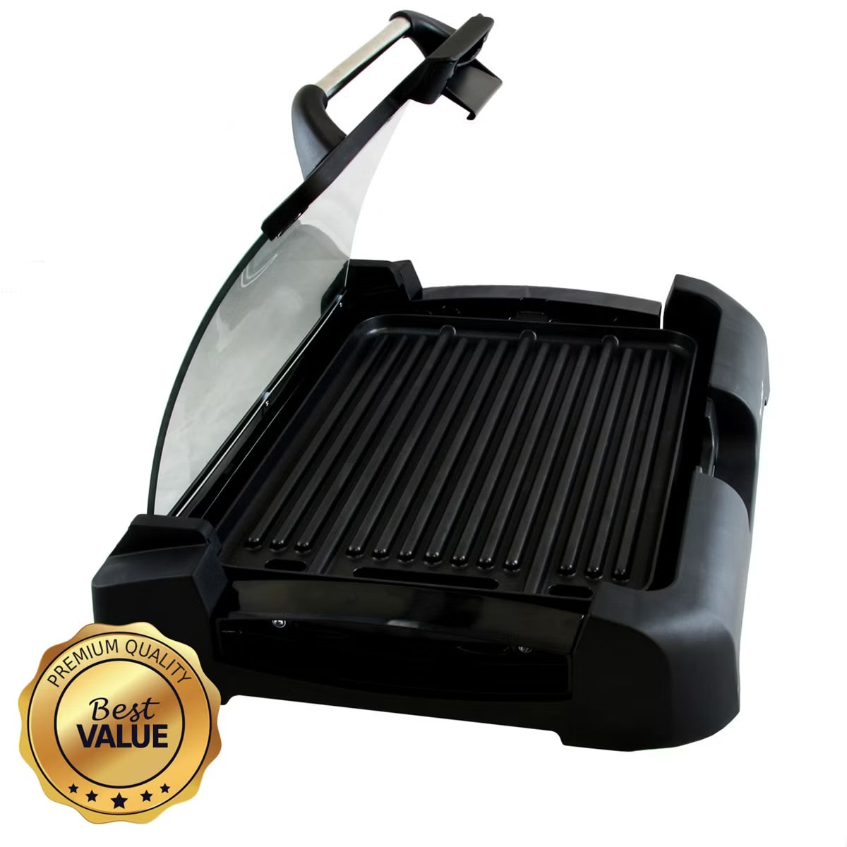 Megachef 1800W Reversible Non-stick Indoor Grill & Griddle w Removable Glass Lid