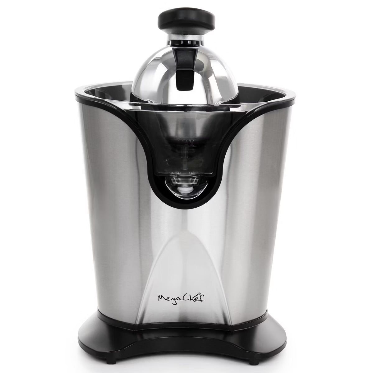 MegaChef 160W Stainless Steel Electric Citrus Juicer w Reamer & Anti-drip