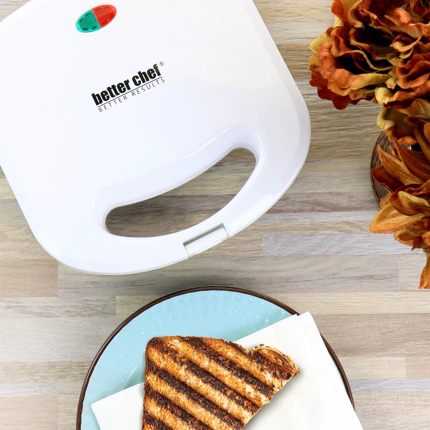 Better Chef 750W Nonstick Panini Contact Grill in White