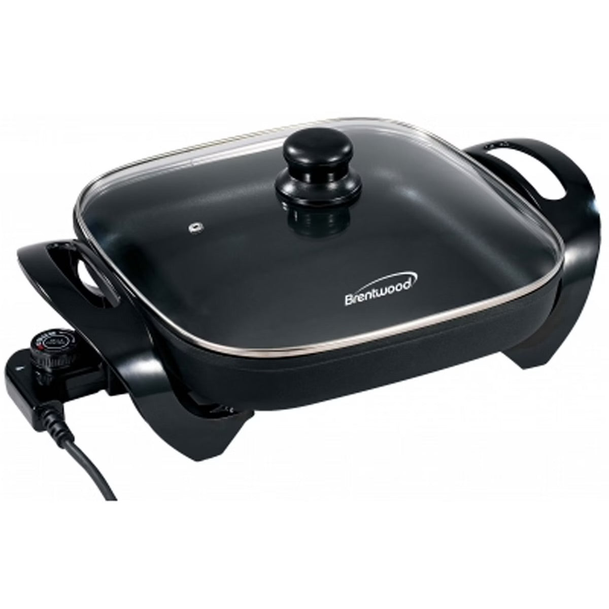 Brentwood 12" 1400W Nonstick Electric Skillet w Glass Lid in Black
