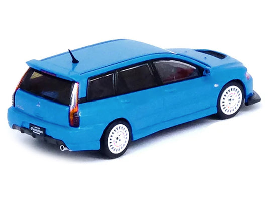 Mitsubishi Lancer Evolution IX Wagon RHD Right Hand Drive Blue 1/64 Diecast Mode