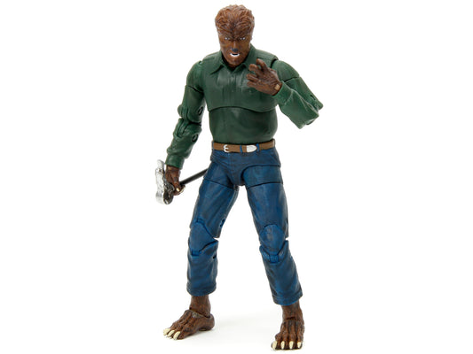 The Wolfman 6.25 Moveable Figure w Cane Trap Alternate Head Hands Universal Mon