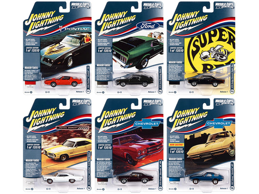 Muscle Cars USA 2022 Set A of 6 Pcs Release 1 1/64 Diecast Cars Johnny Lightnin