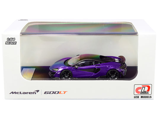 McLaren 600LT Purple Metallic w Carbon Top Carbon Accents 1/64 Diecast Car LCD