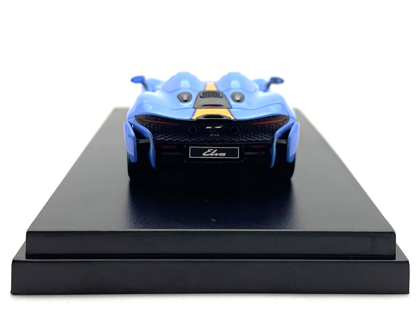 McLaren Elva Convertible Light Blue w Orange Accents Gulf Oil 1/64 Diecast Car