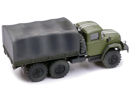 ZIL 131 Cargo Truck Green w White Stripes Ukrainian Ground Forces 1/72 Diecast