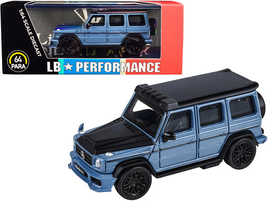 Mercedes-AMG G 63 LBWK China Blue Matt Black LB Performance 1/64 Diecast Car Pa